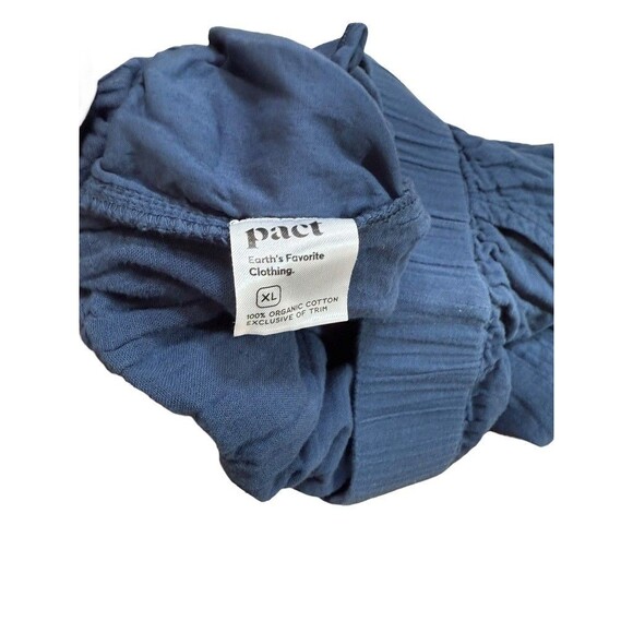 Pact Organic Cotton Women's Size XL Gauze Wide Leg Cropped Pants Blue - Coastal - Picture 5 of 10